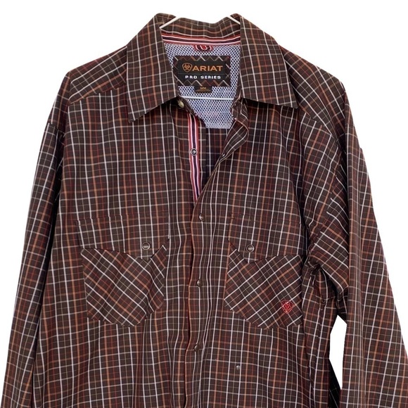 ARIAT Pro Series Western plaid button down Mens size M - Picture 3 of 12